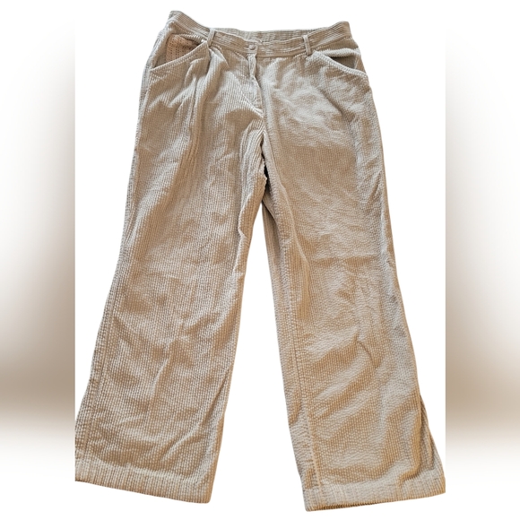 J. JILL CROCHET DETAIL SOFT CORDUROY PAINTERS PANTS - Picture 2 of 10